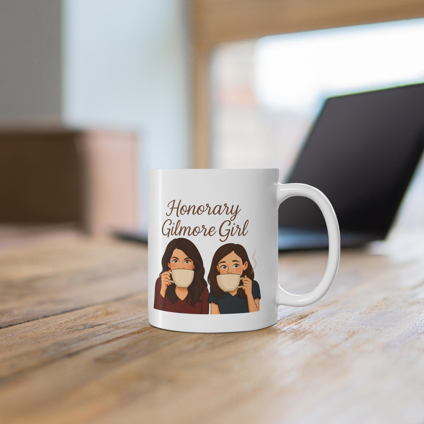 Honorary Gilmore Girl/Mentally at Lukes 2 sided Coffee Illustration This Mug Cup is 11oz- (separate listing 20oz Jumbo if preferred) Merch