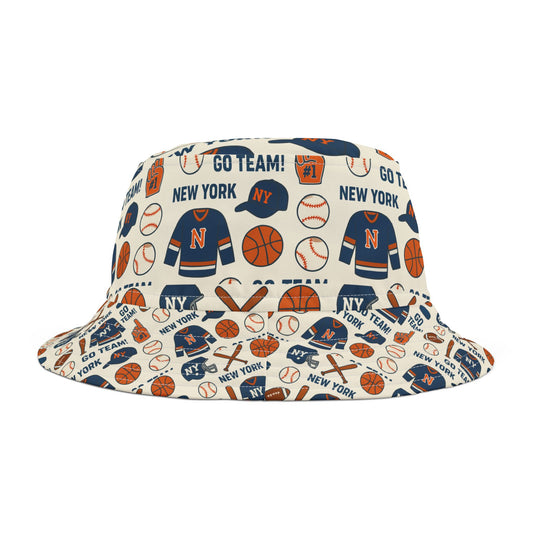 New York Sports Bucket Hat, Go Team Hat for Sports Fans, Summer Accessory, Gift for Sports Lovers, Outdoor Hat for Game Day