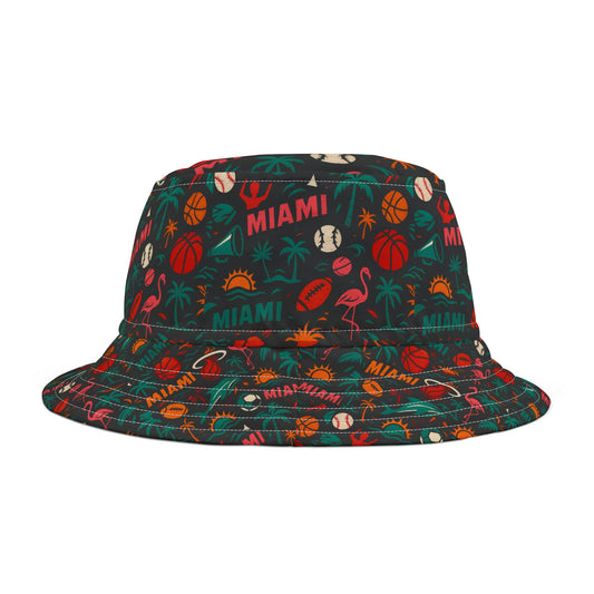Vibrant Miami Sports Spirit Bucket Hat  Fun  Accessory Game Day Sports Events Beach