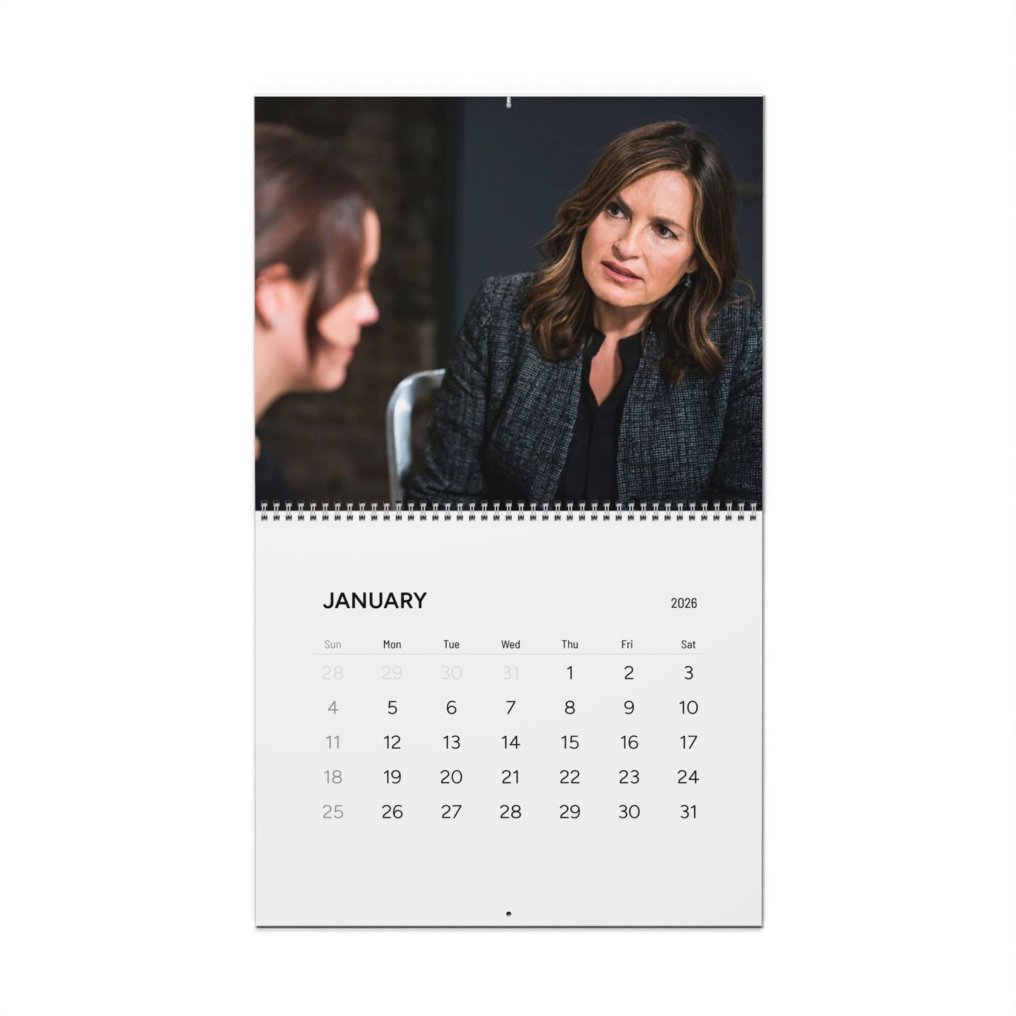 SVU Law & Order Cast Olivia Benson Wall Calendar (2026) Dun Dun