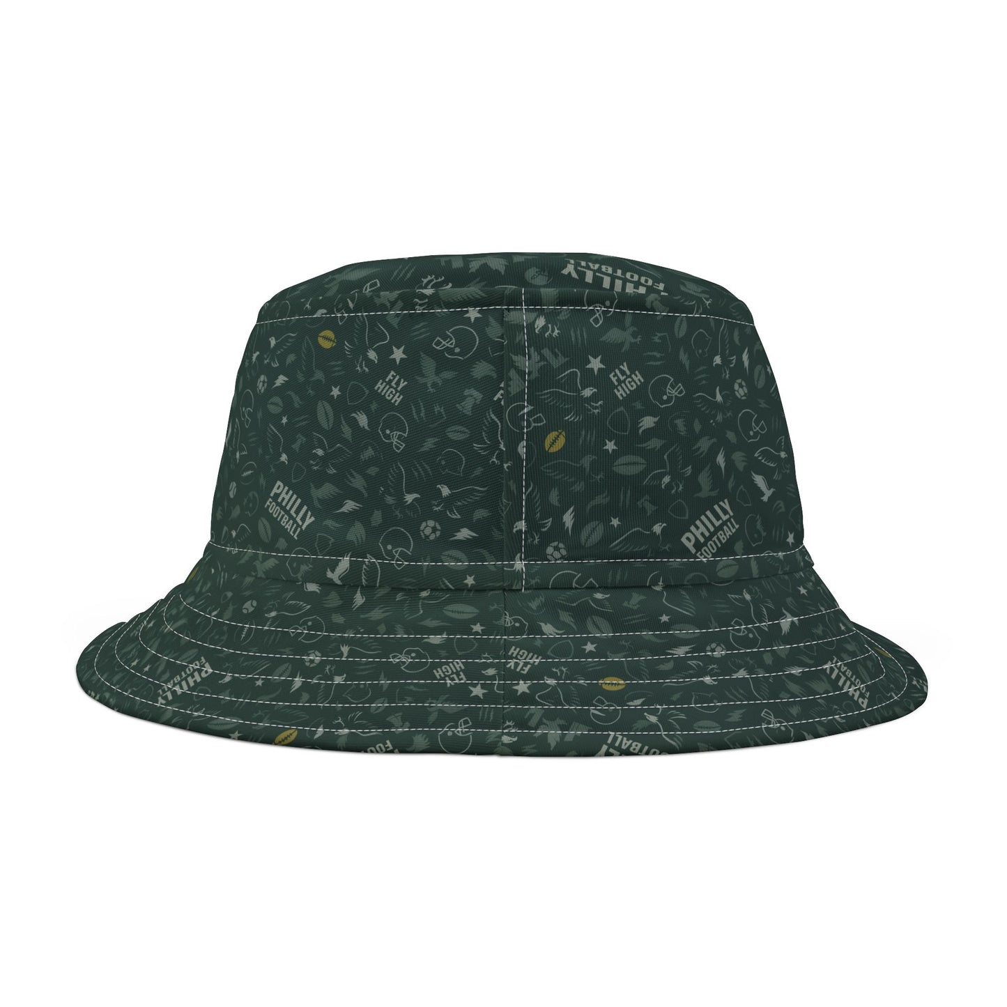 Philadelphia Eagles Inspired Sports Bucket Hat, Go Team Hat for Sports Fans, Fly High Superbowl Champs