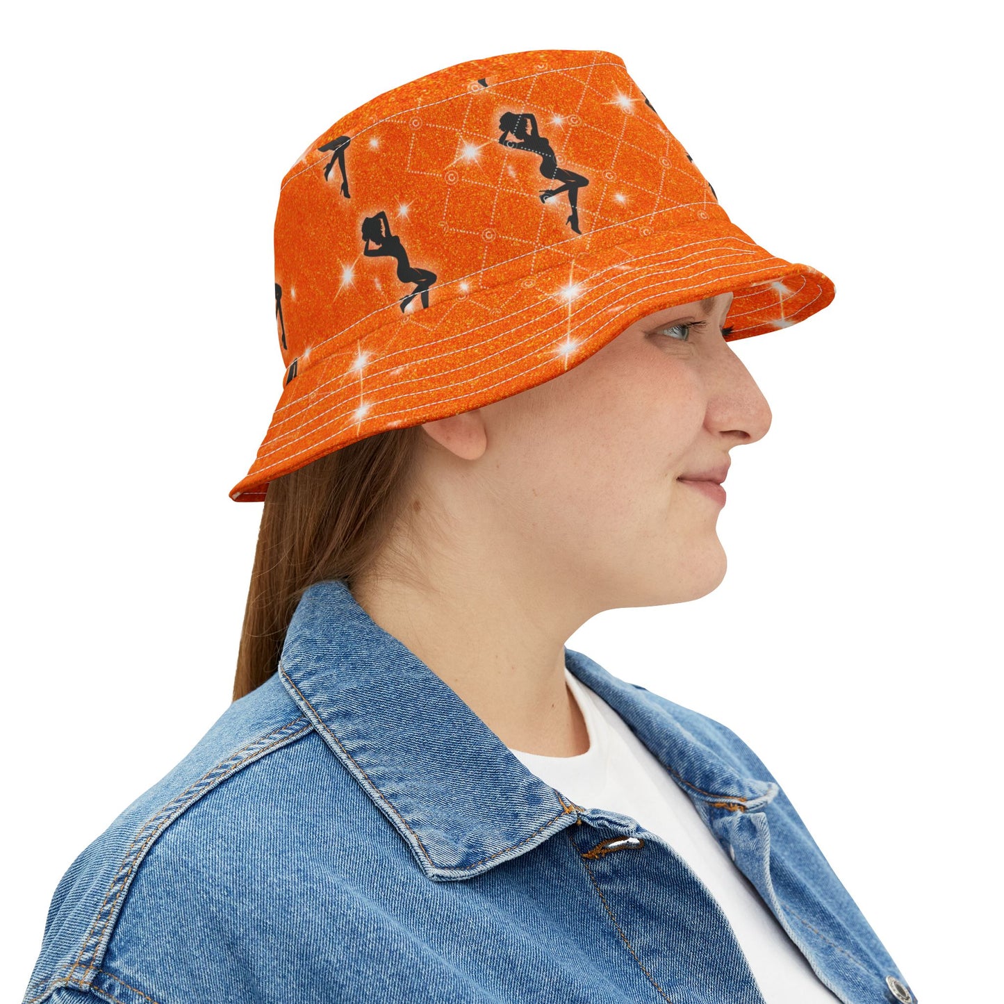 Showgirl Vibrant Dance Silhouette Bucket Hat, Stylish, Festival Fashion,