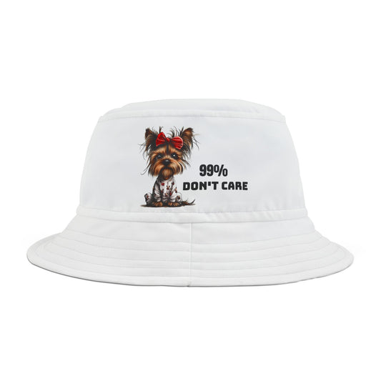 Cute Sarcastic Dog Humor Bucket Hat 99% Don't Care