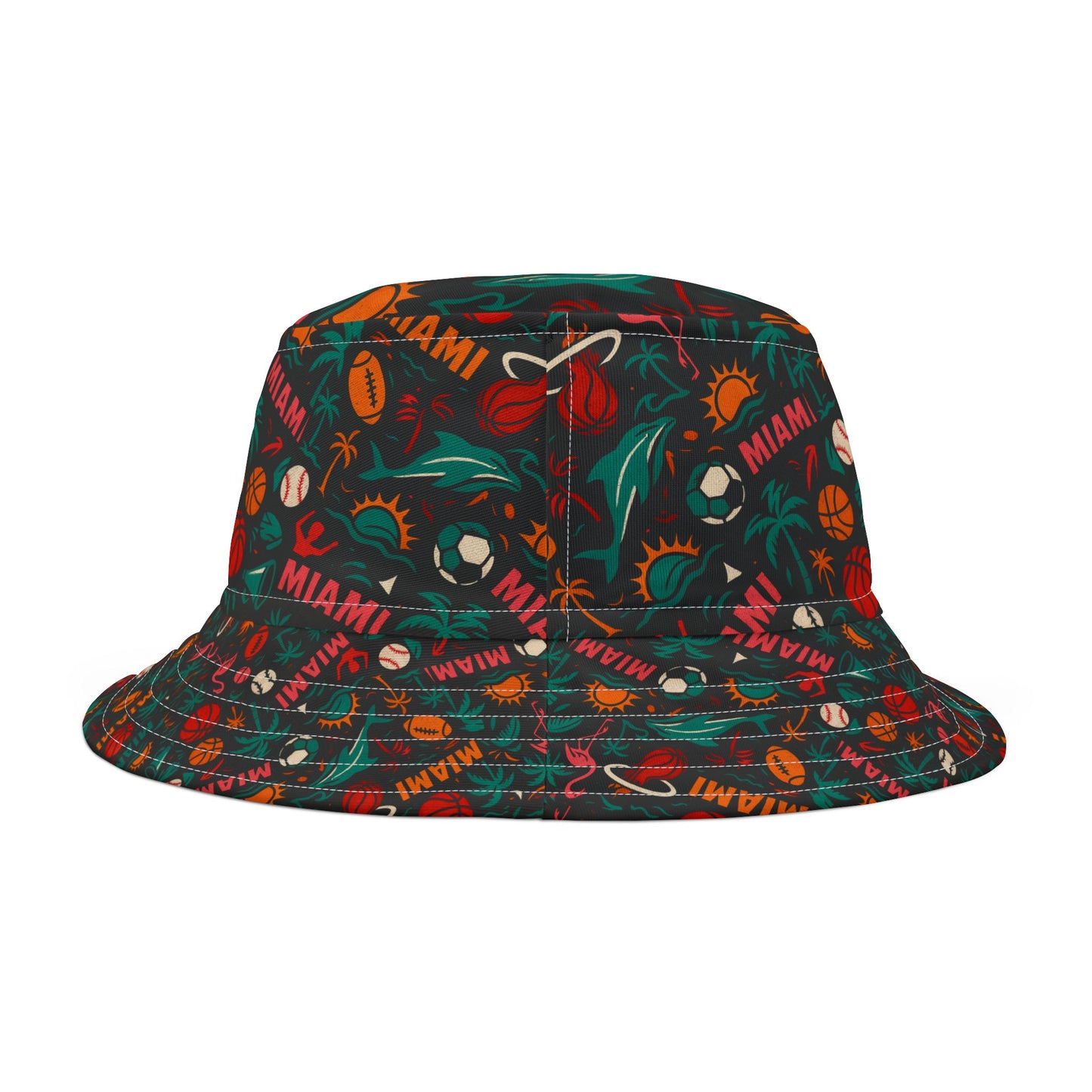 Vibrant Miami Sports Spirit Bucket Hat Fun Accessory Game Day Sports Events Beach