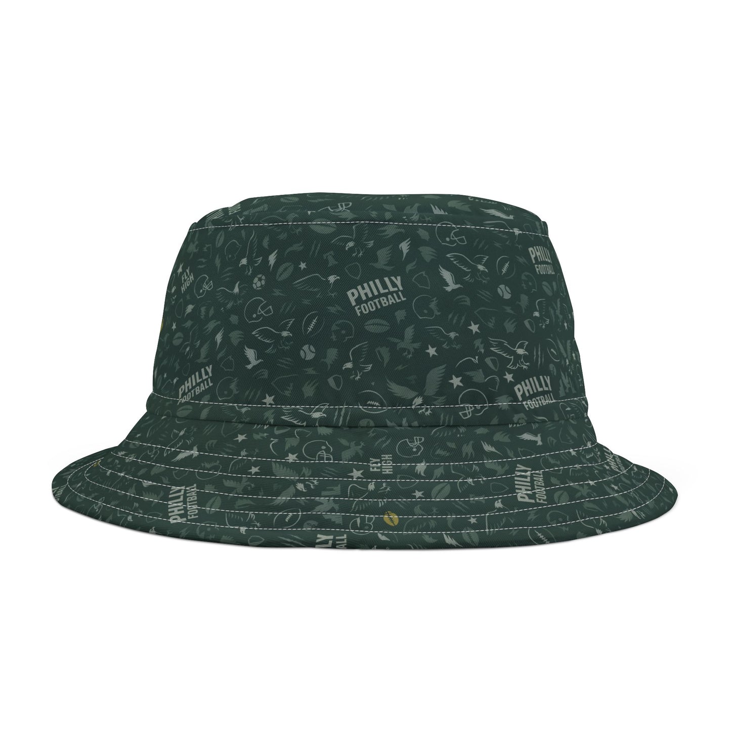 Philadelphia Eagles Inspired Sports Bucket Hat, Go Team Hat for Sports Fans, Fly High Superbowl Champs