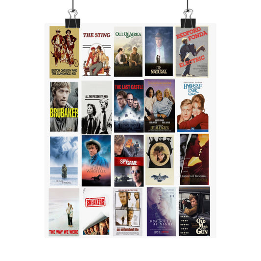 Personalized Choices of Fav. Robert Redford Movies Tribute Matte Vertical Movie Posters, Vintage Film Prints, Wall Art
