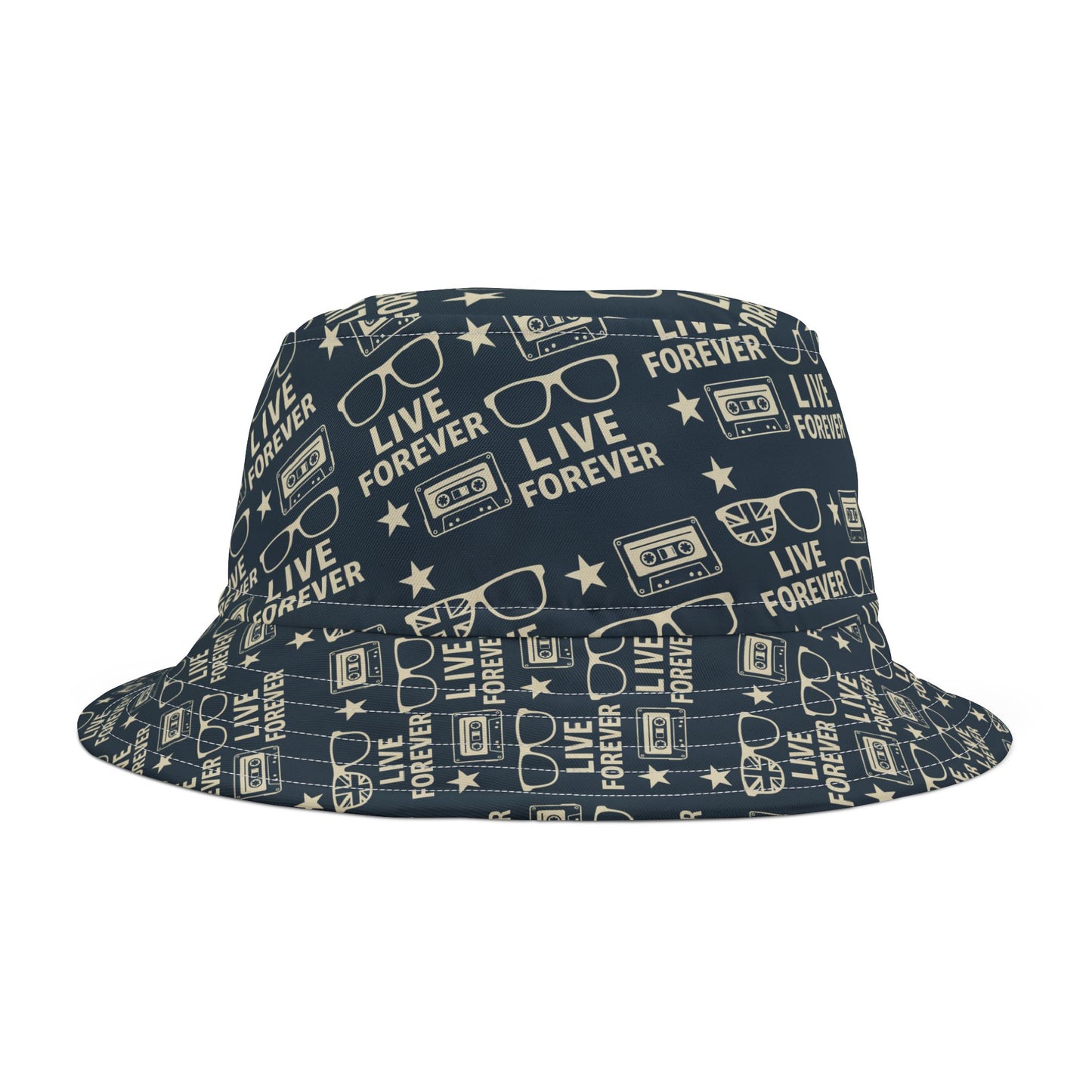 Retro Britpop Union Jack Bucket Hat – Live Forever Oasis Reunion Concert Style – 90s Music