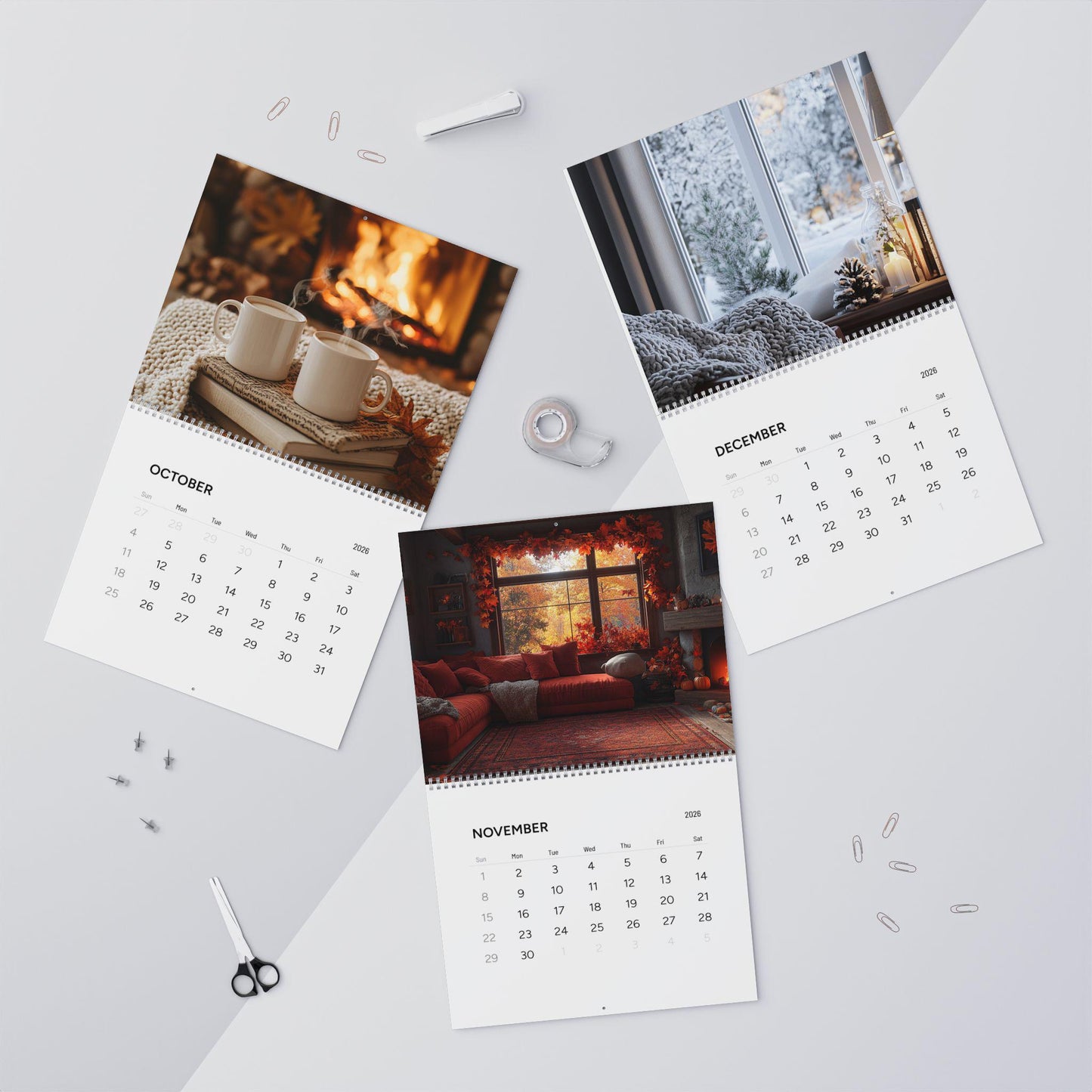 Cozy Seasonal Calendar Fall/Winter Calendar (2026)