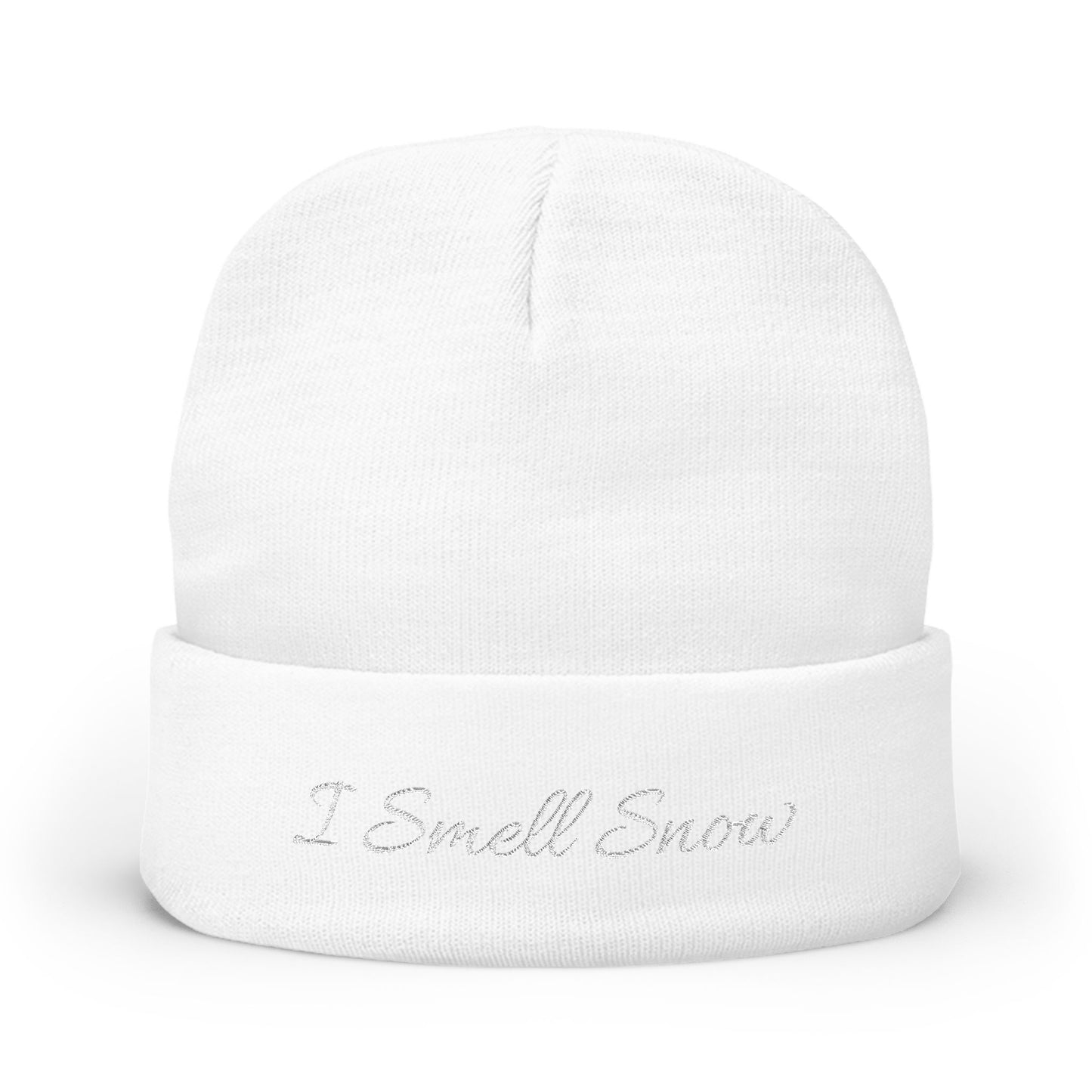 Winter Knitted Beanie with "I Smell Snow" Embroidery | Cozy Outdoor Accessory, Gifts for Gilmore Girl Fan/Lorelei
