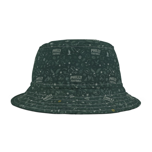 Philadelphia Eagles Inspired Sports Bucket Hat, Go Team Hat for Sports Fans, Fly High Superbowl Champs