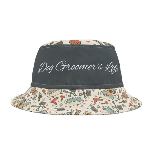 Dog Groomer's Life  Bucket Hat, Dog Owner Gift, Cute Animal Lovers