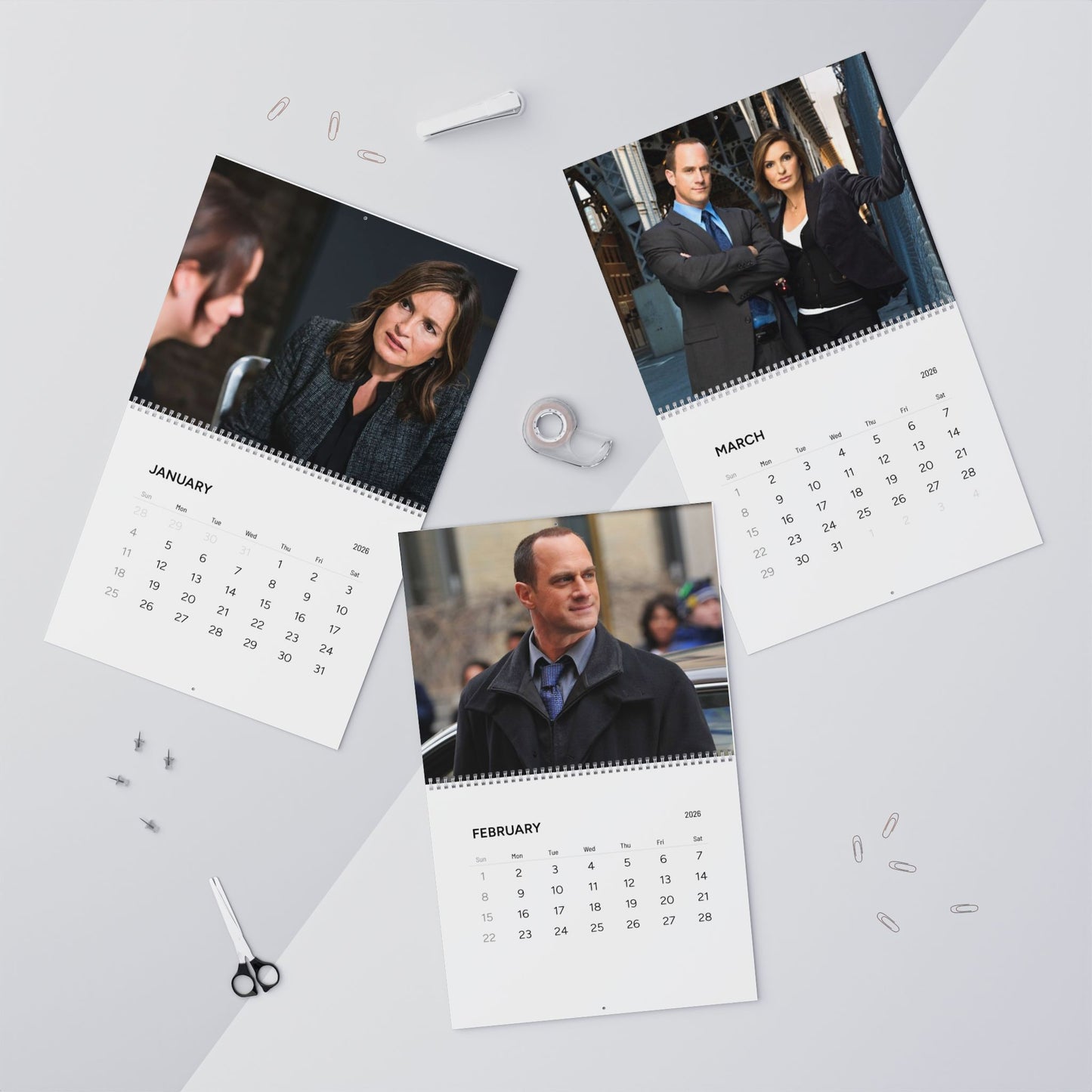 SVU Law & Order Cast Olivia Benson Wall Calendar (2026) Dun Dun