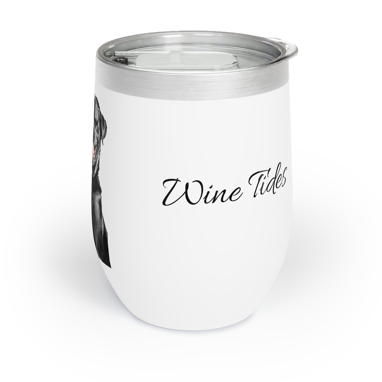 Cute Funny Rottie Rotweiler Chill Wine Tumbler "Rottie Vibes, Wine Tides"