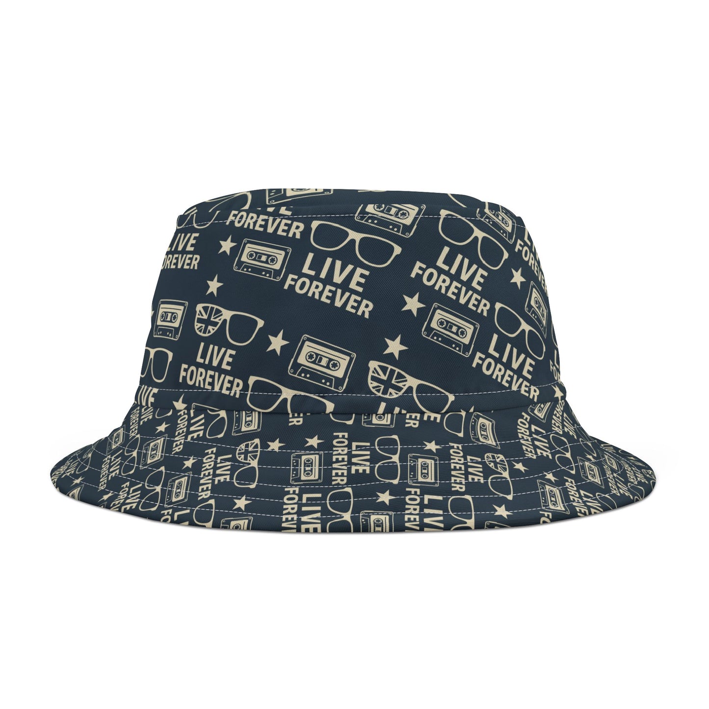 Retro Britpop Union Jack Bucket Hat – Live Forever Oasis Reunion Concert Style – 90s Music