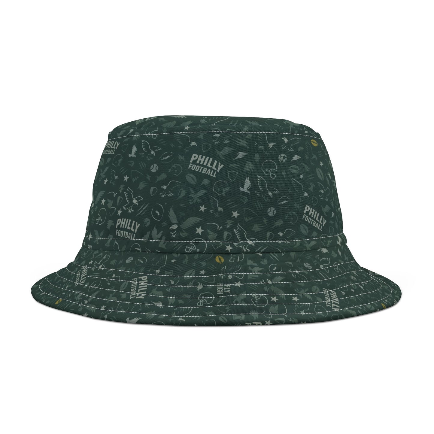 Philadelphia Eagles Inspired Sports Bucket Hat, Go Team Hat for Sports Fans, Fly High Superbowl Champs