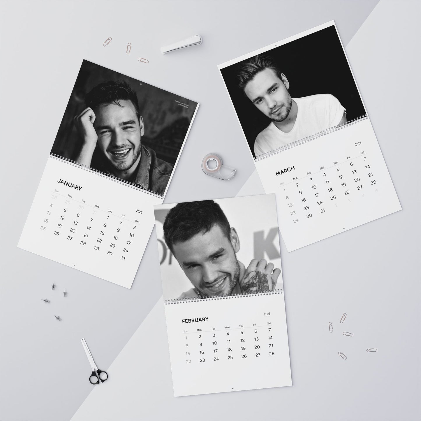 For the Love of Liam Payne Tribute Calendar (2026)  Black/White