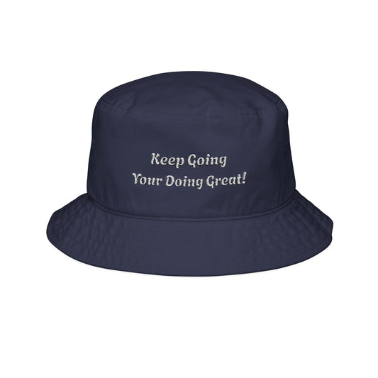 Inspirational Bucket Hat | Keep Going Embroidered Hat, Summer Sun Protection, Trendy Gift for Friends, Beach Hat,