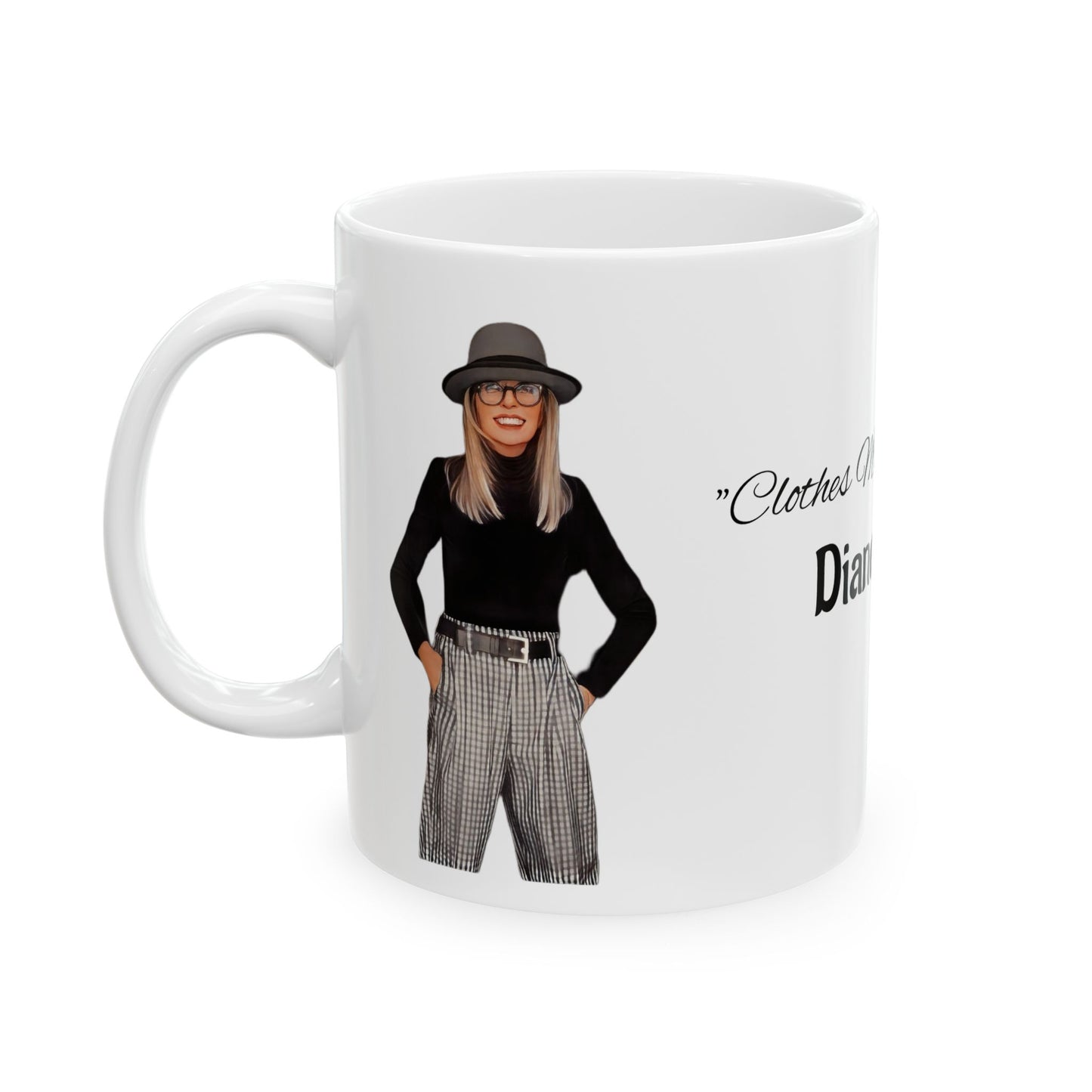 Diane Keaton Style Queen Tribute Stylish Ceramic Coffee Mug, Fashion Lovers