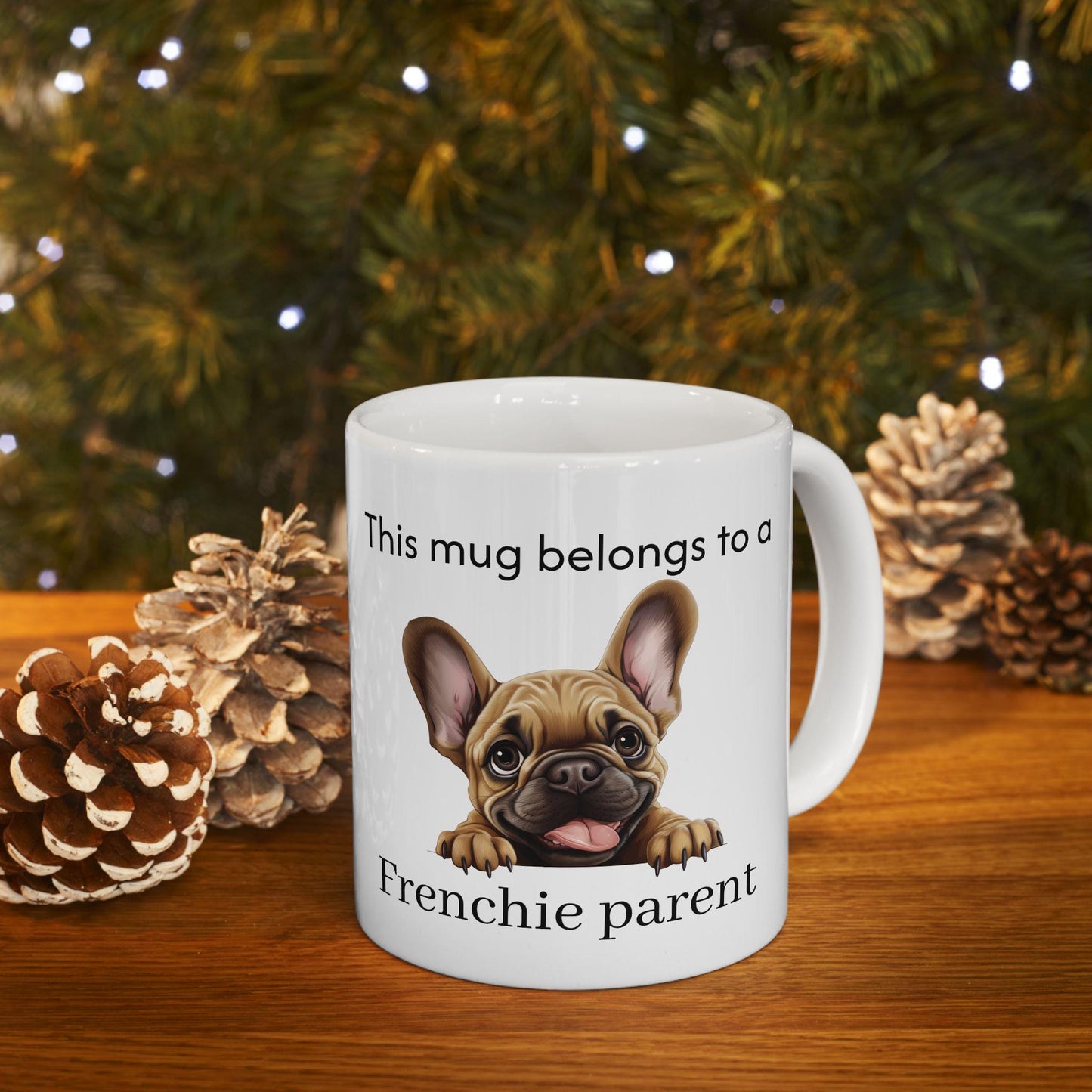 French Bulldog Parent Dog Illustration Mug | Cute Dog Breed Coffee Mug Cartoon