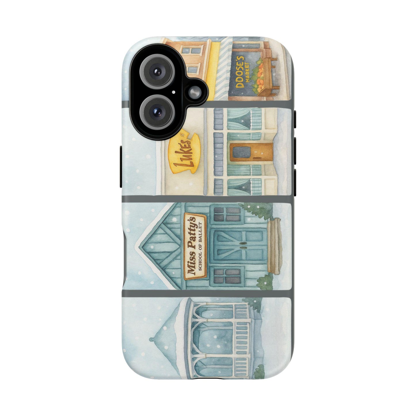 Cozy Stars Hollow Shopfronts Phone Case | Gilmore Girls Lukes Miss Pattys Dooses