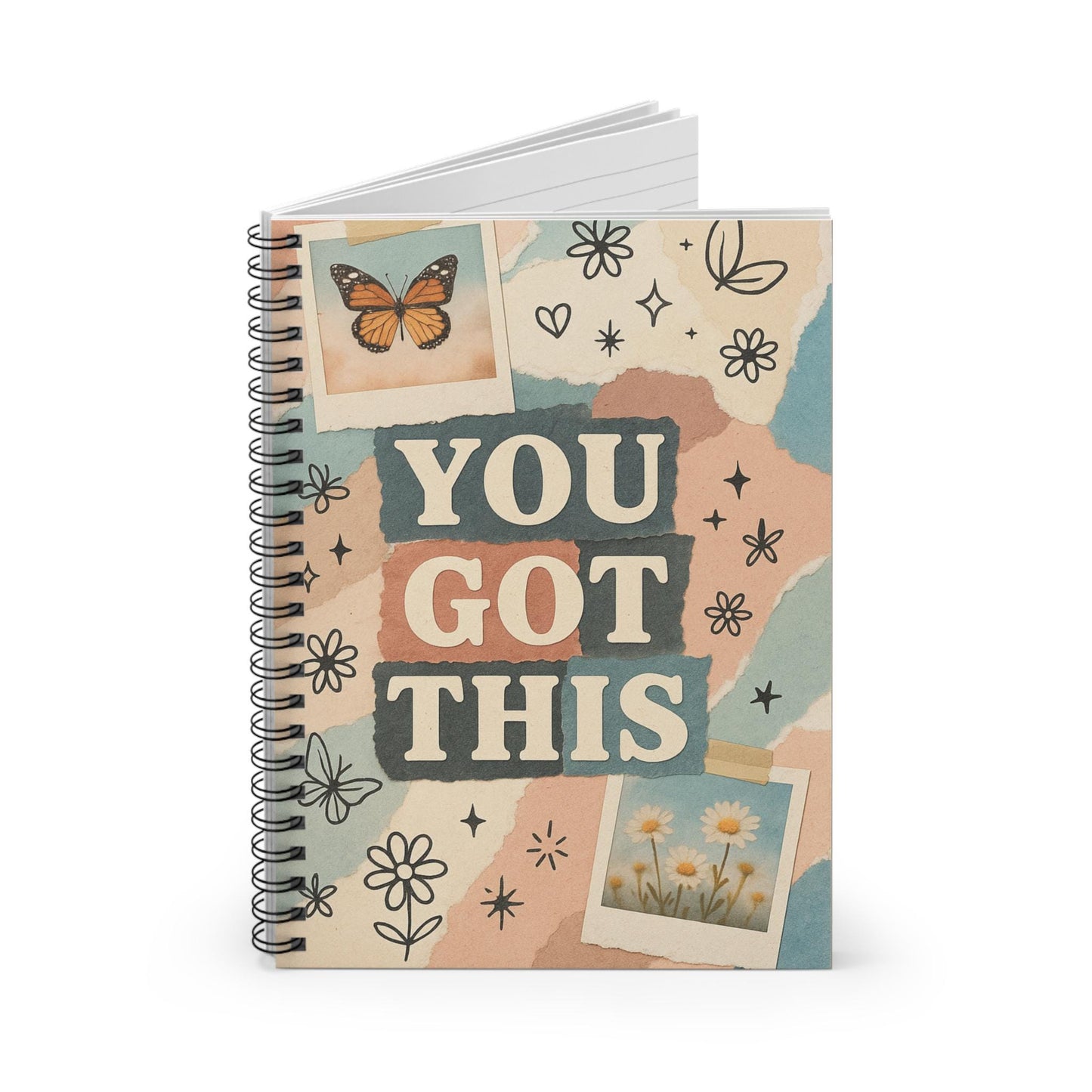 Motivational Spiral Notebook, You Got This Journal, Inspirational Stationery, Daily Planner, Gift for Students, Self-Care Writing