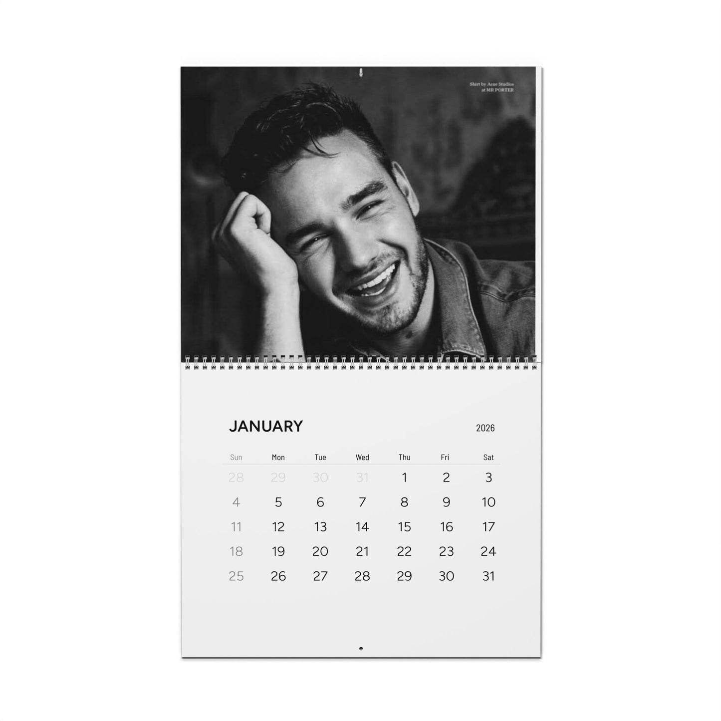 For the Love of Liam Payne Tribute Calendar (2026)  Black/White