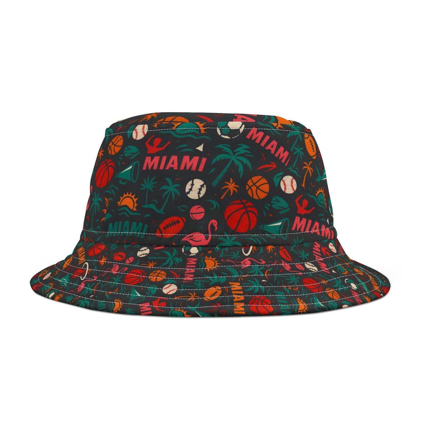 Vibrant Miami Sports Spirit Bucket Hat  Fun  Accessory Game Day Sports Events Beach