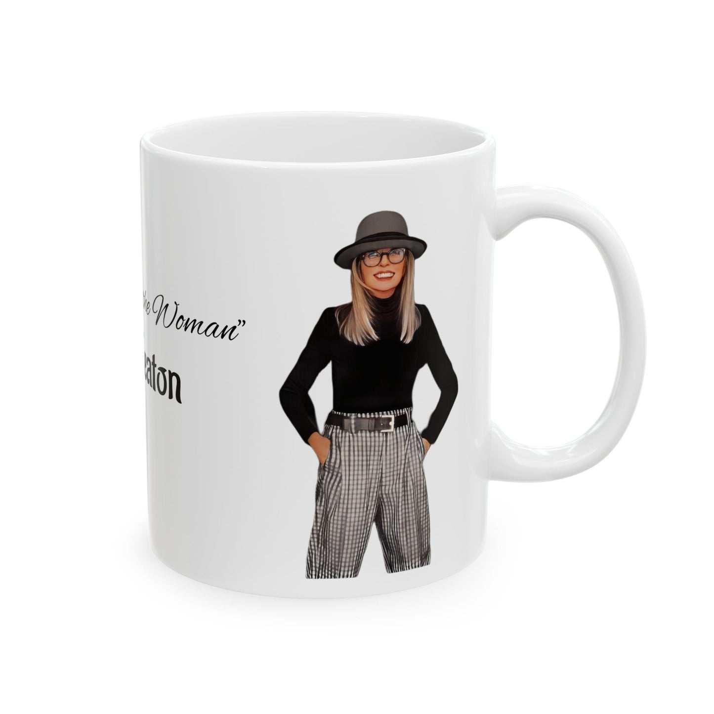 Diane Keaton Style Queen Tribute Stylish Ceramic Coffee Mug, Fashion Lovers