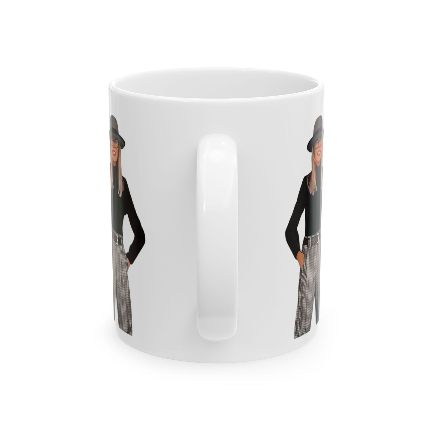 Diane Keaton Style Queen Tribute Stylish Ceramic Coffee Mug, Fashion Lovers