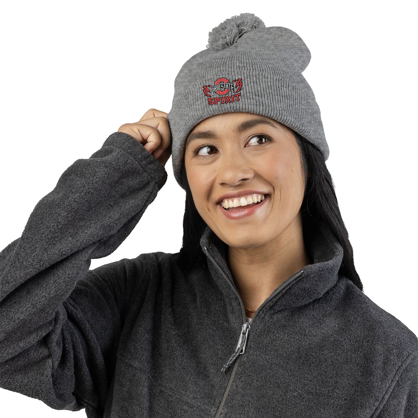 Ohio State Pom-Pom Knit Cap - Cozy Winter Beanie for Every Occasion,  Embroidered Hat