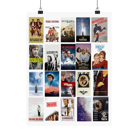 Personalized Choices of Fav. Robert Redford Movies Tribute Matte Vertical Movie Posters, Vintage Film Prints, Wall Art