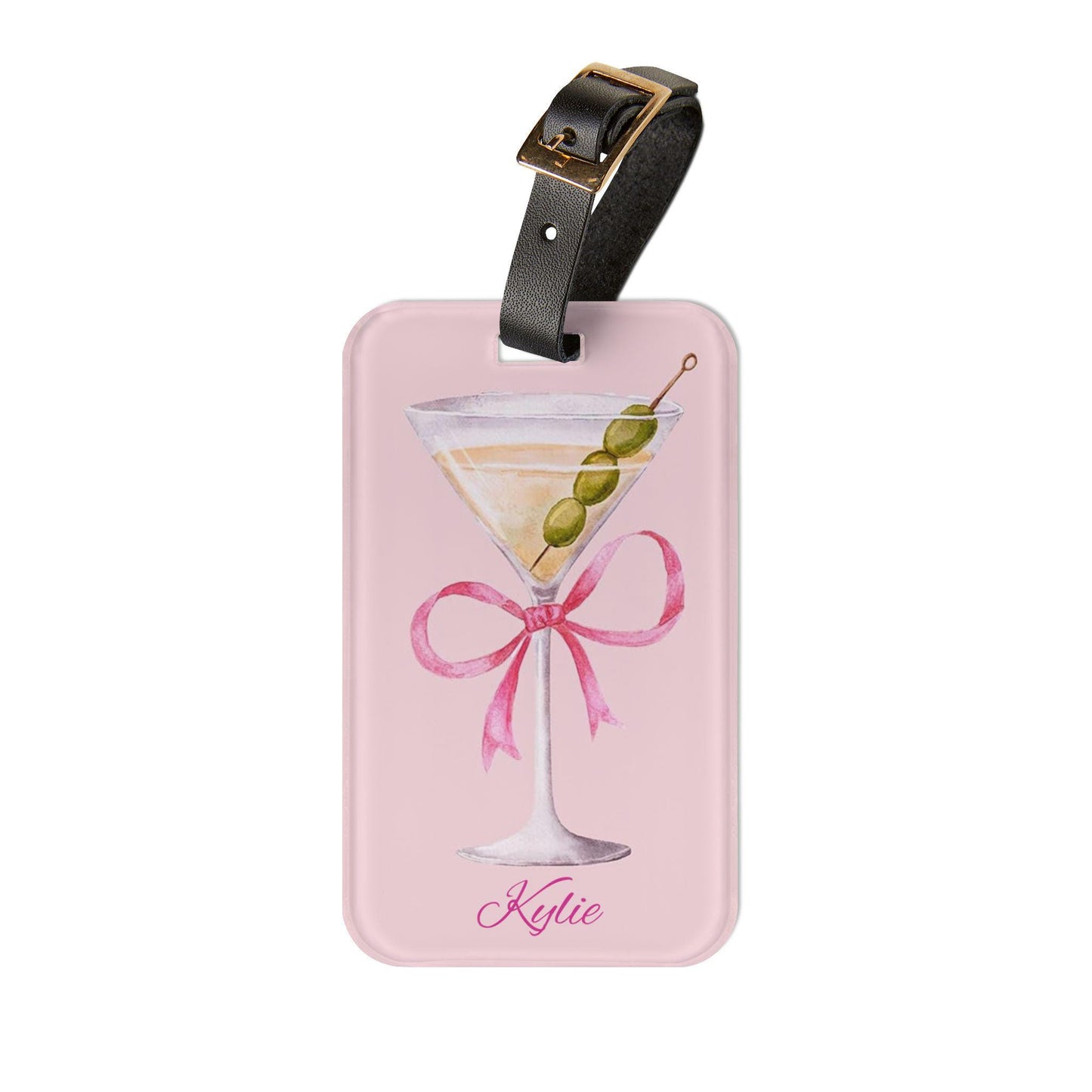 Dirty Martini Coquette Bow Luggage Tag  PERSONALIZED- 2 Sided-Personal Info on Reverse.
