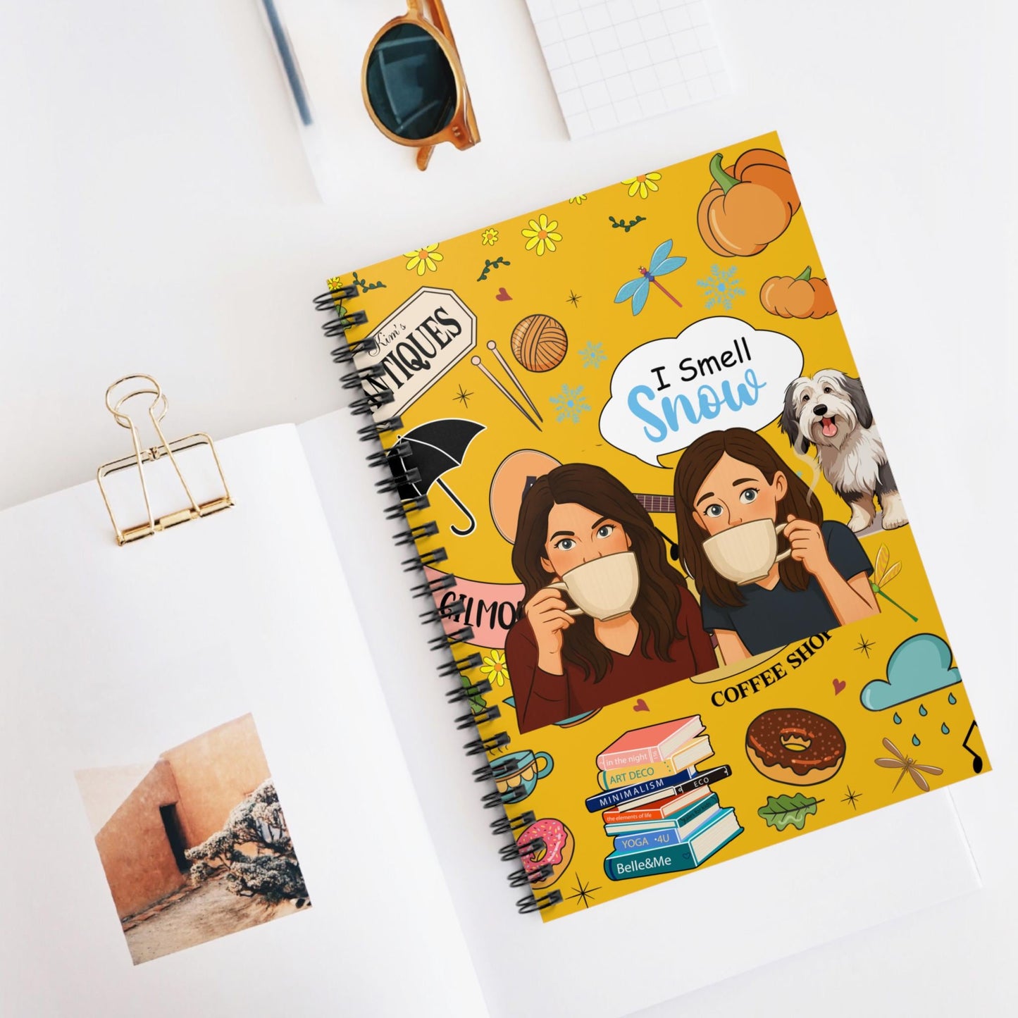 Gilmore Girls Lukes Diner Spiral Notebook | Coffee Shop Doodle Ruled Journal Merch