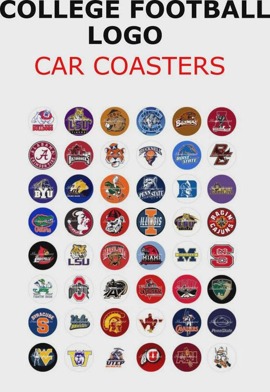 College Football  Soapstone Car Coasters/Single or 2 Pack/Personalized