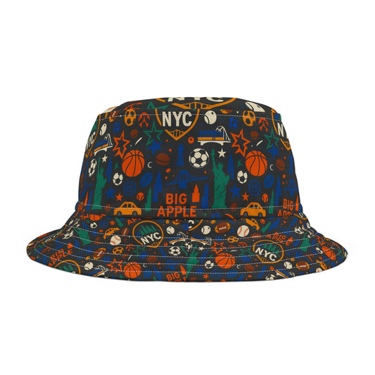 New York Sports Bucket Hat, NYC Tourist Big Apple Taxi Designs. All Things NYC