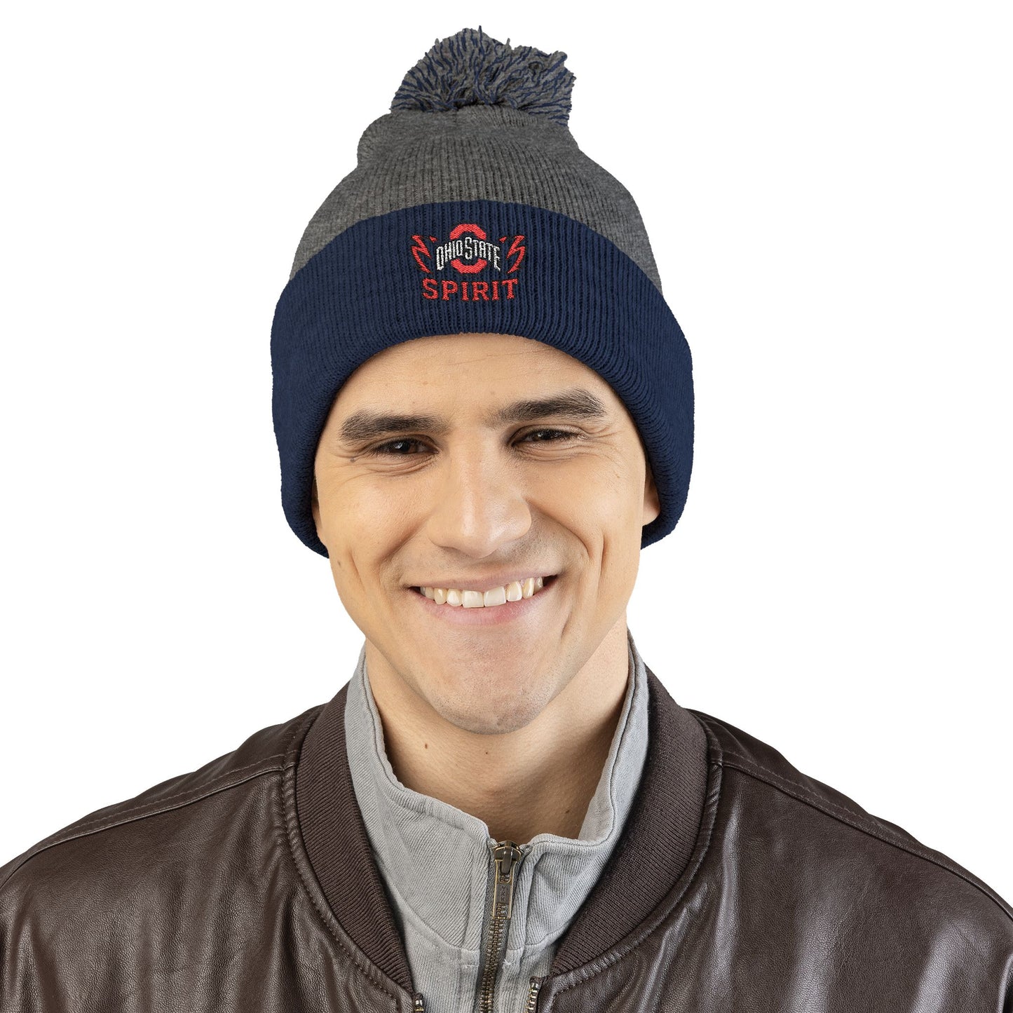 Ohio State Pom-Pom Knit Cap - Cozy Winter Beanie for Every Occasion,  Embroidered Hat