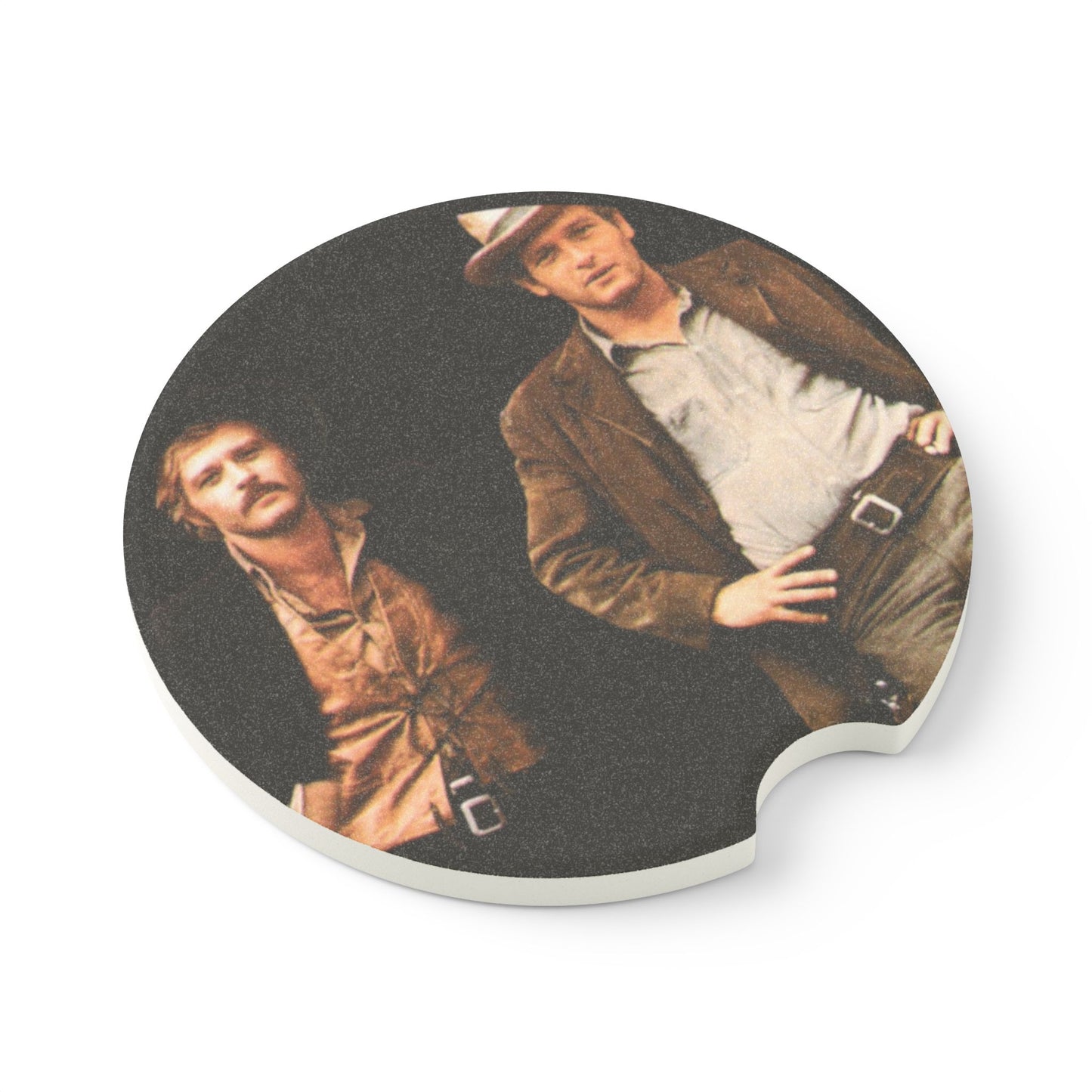 Butch & Sundance Kid Redford Tribute Car Coaster, Soapstone Car Accessory,