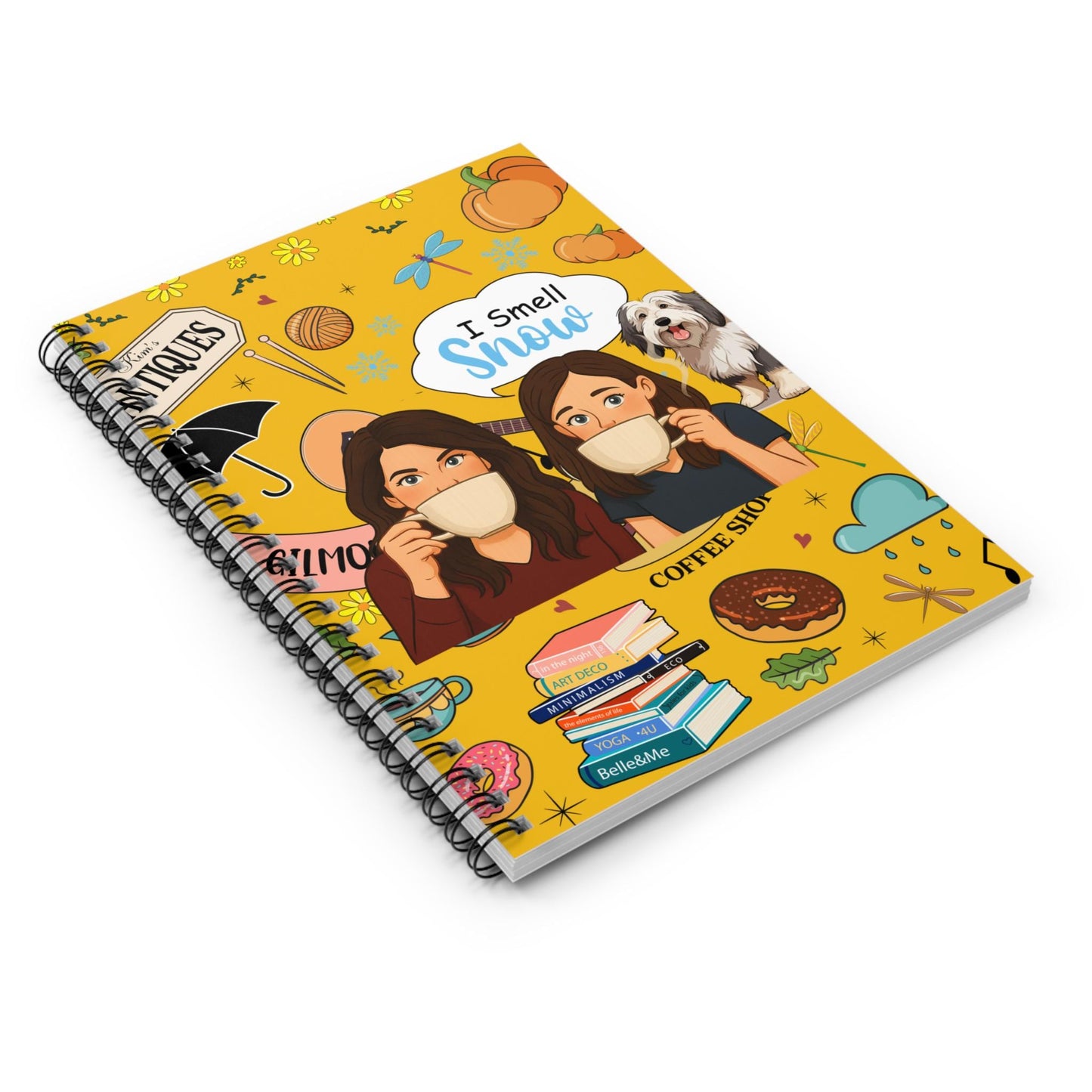 Gilmore Girls Lukes Diner Spiral Notebook | Coffee Shop Doodle Ruled Journal Merch
