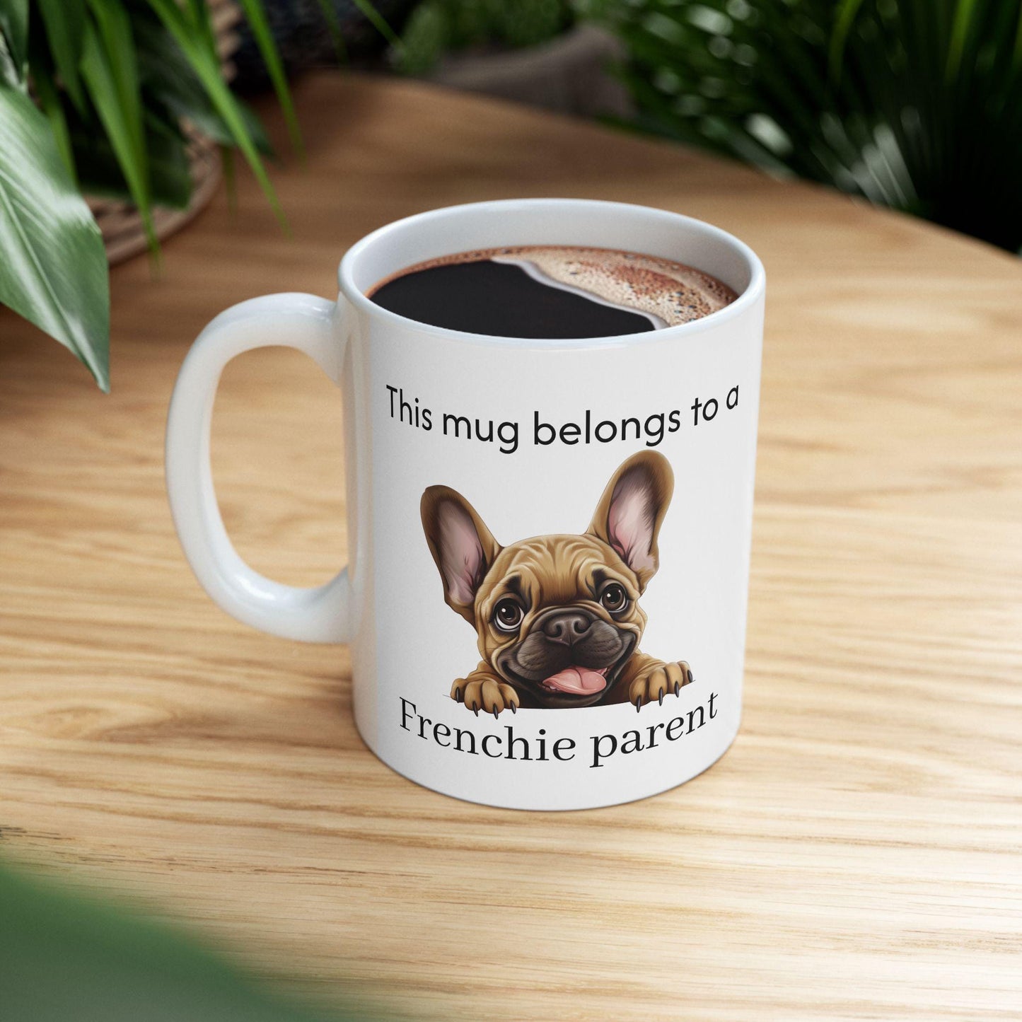 French Bulldog Parent Dog Illustration Mug | Cute Dog Breed Coffee Mug Cartoon