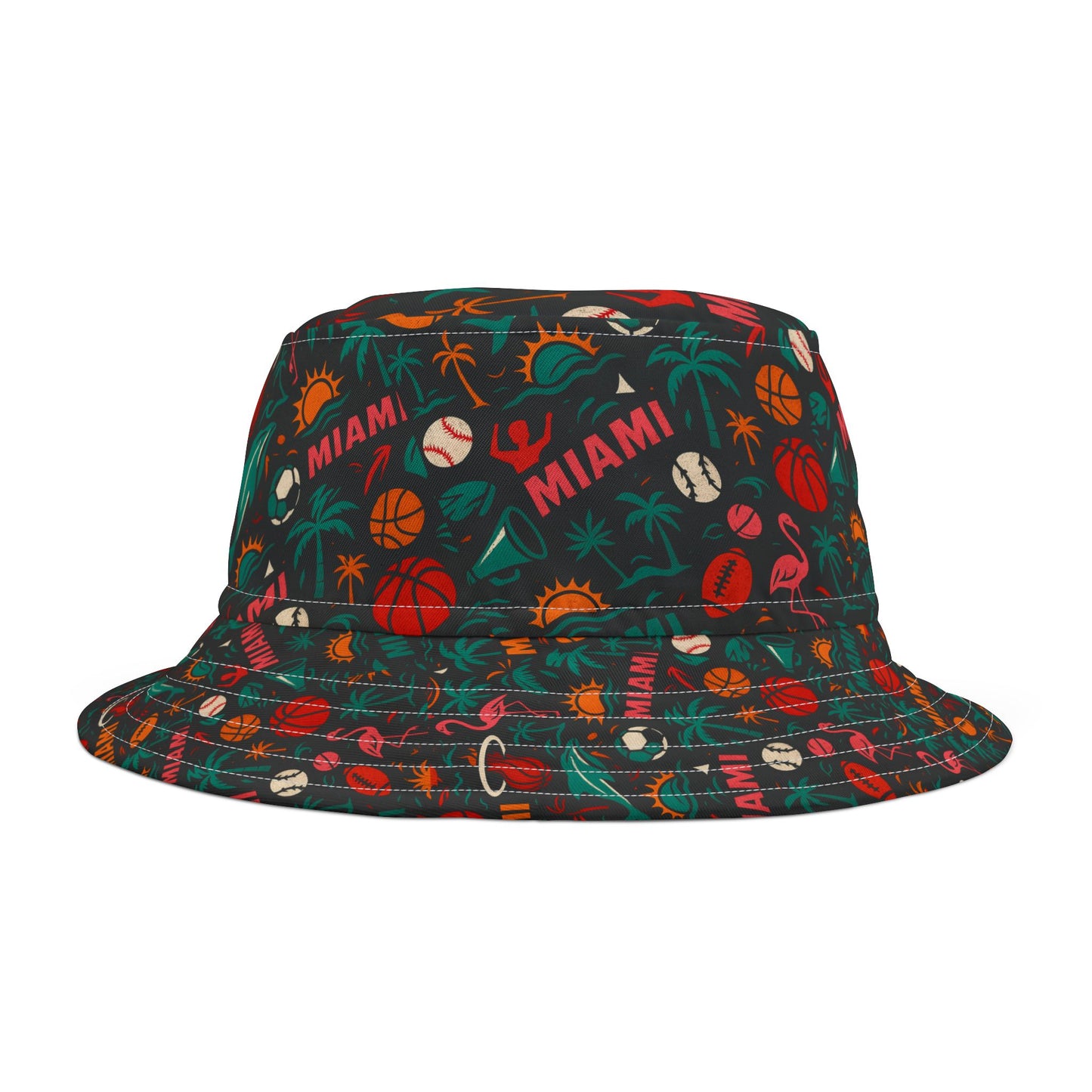 Vibrant Miami Sports Spirit Bucket Hat  Fun  Accessory Game Day Sports Events Beach