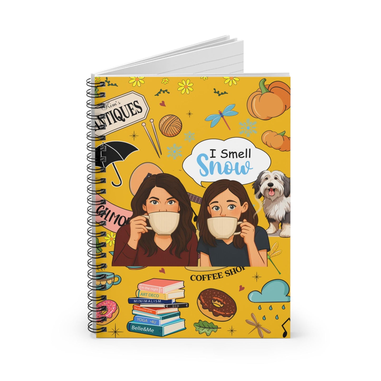 Gilmore Girls Lukes Diner Spiral Notebook | Coffee Shop Doodle Ruled Journal Merch