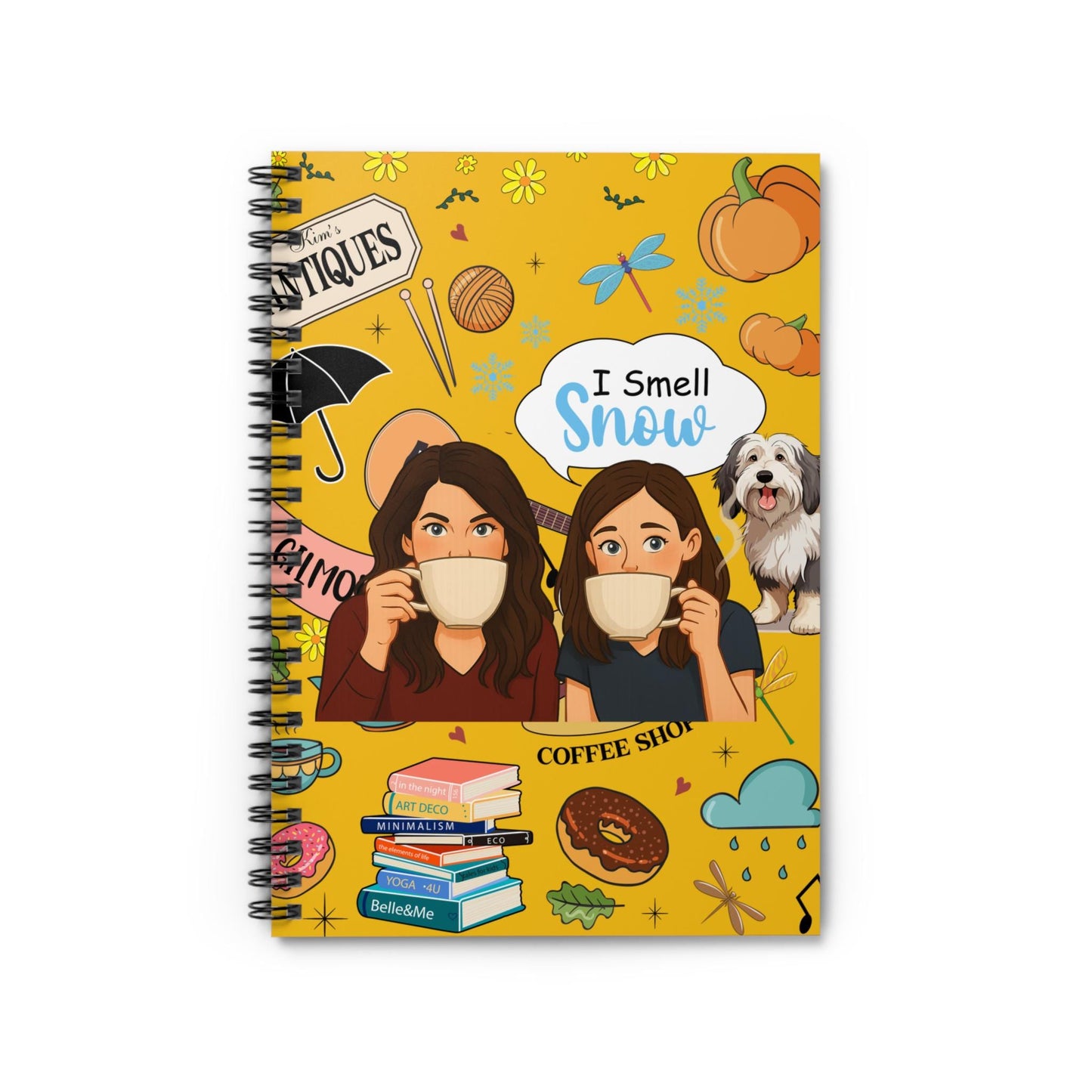 Gilmore Girls Lukes Diner Spiral Notebook | Coffee Shop Doodle Ruled Journal Merch