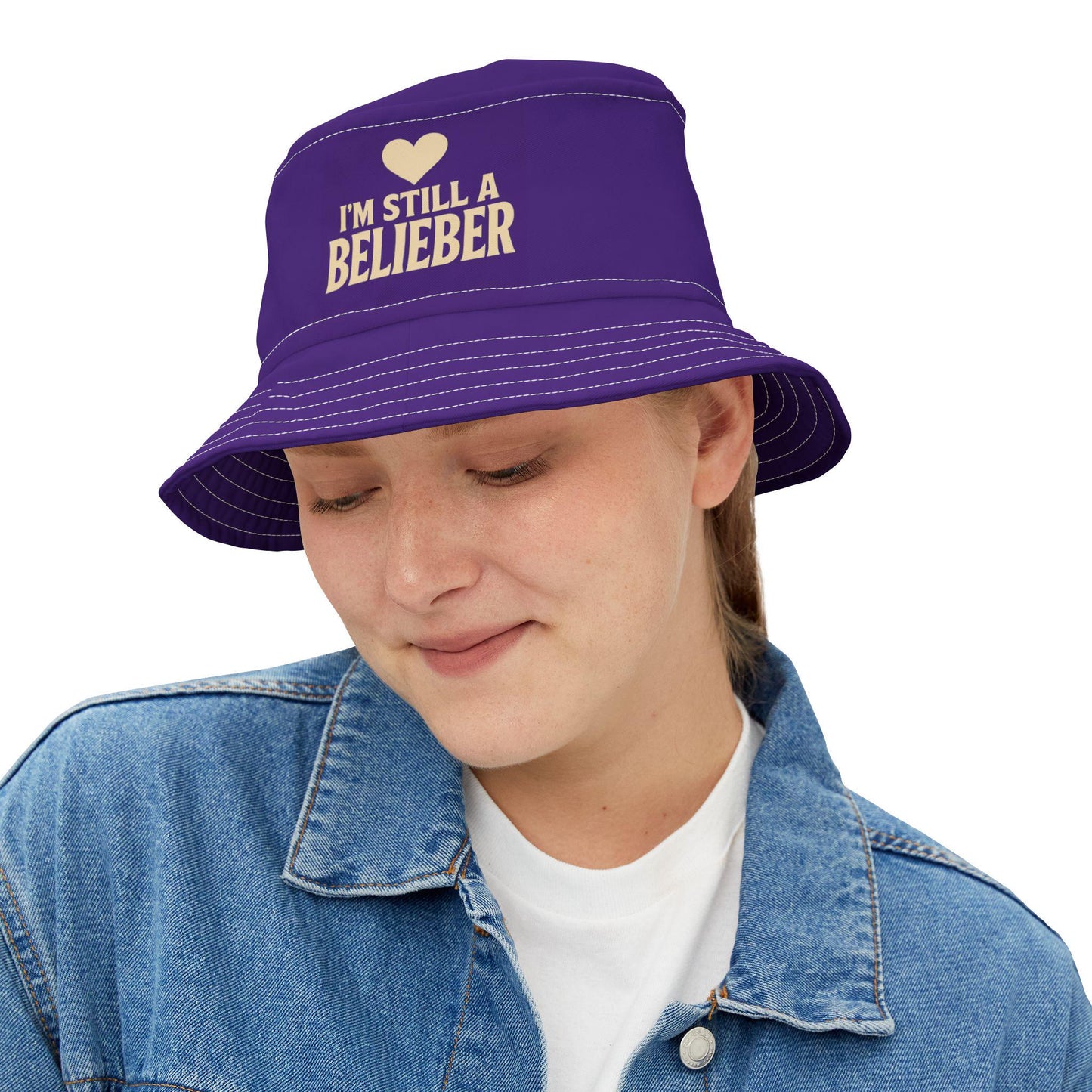Bieber Purple Bucket Hat - I'm Still a Belieber for Justin Fans