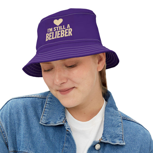 Bieber Purple Bucket Hat - I'm Still a Belieber for Justin Fans
