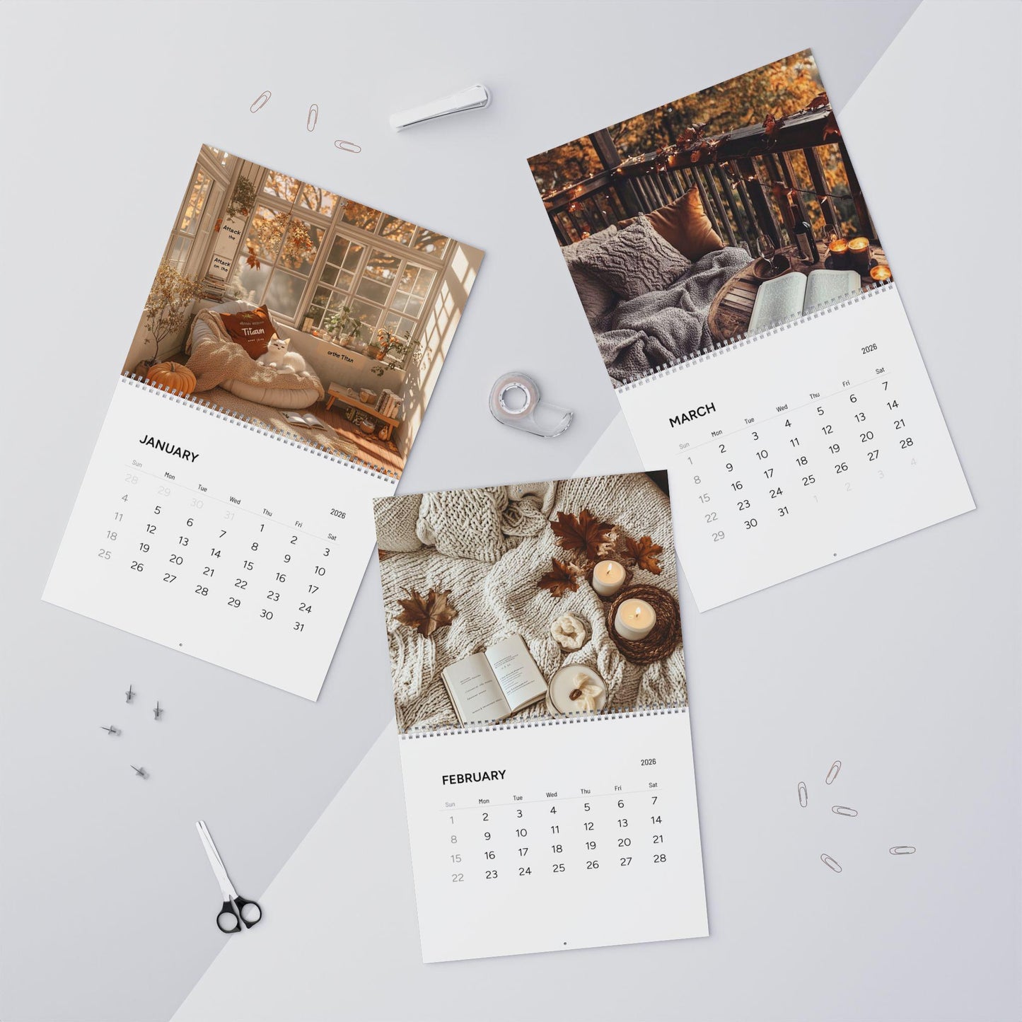 Cozy Seasonal Calendar Fall/Winter Calendar (2026)