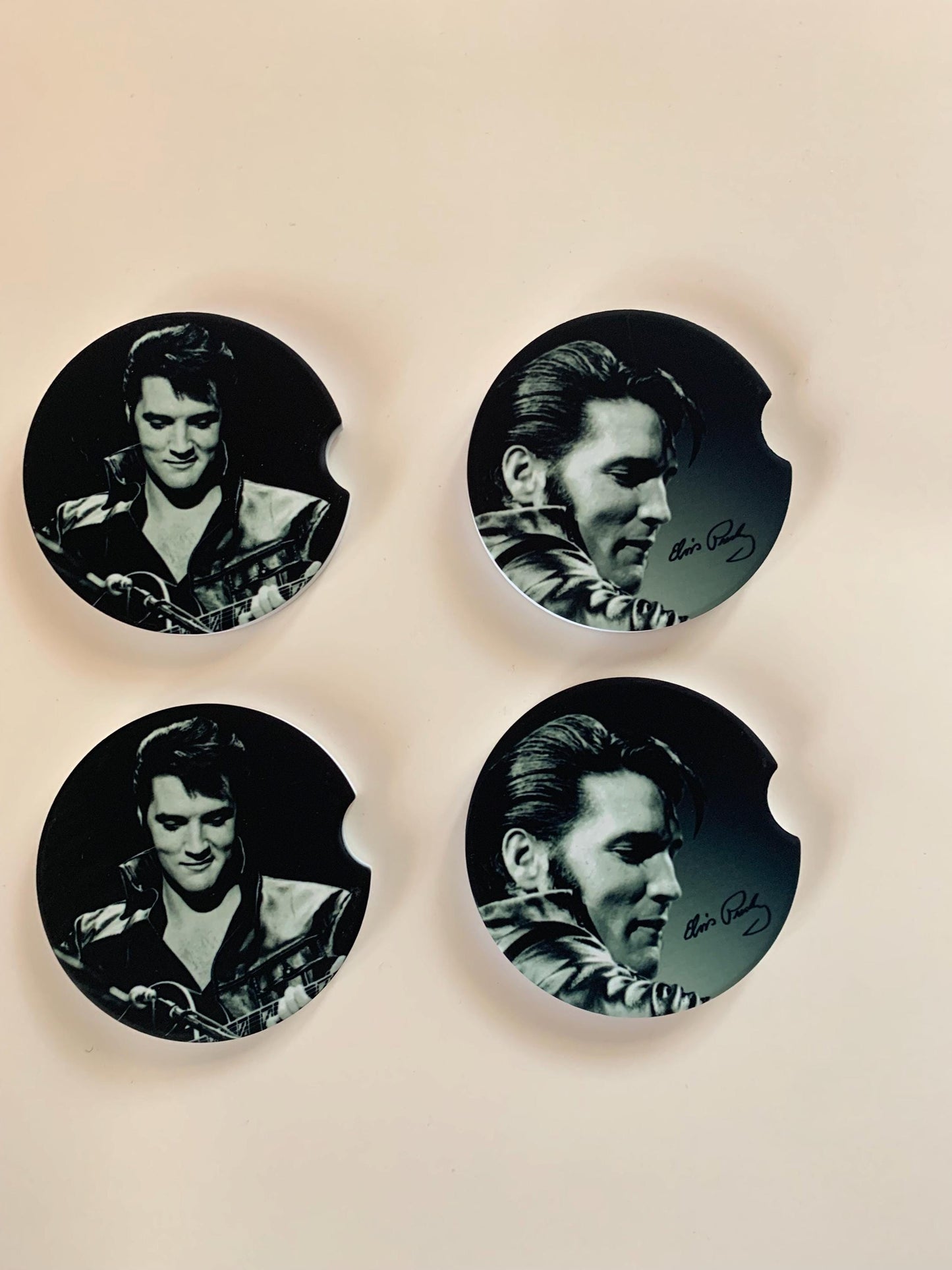 Elvis Comeback 68 Sandstone Car Coaster - 2 Pack- Brand New Custom Made/2 designs