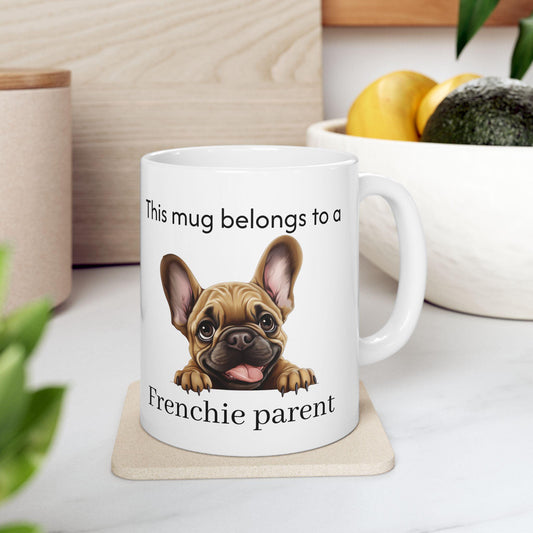 French Bulldog Parent Dog Illustration Mug | Cute Dog Breed Coffee Mug Cartoon