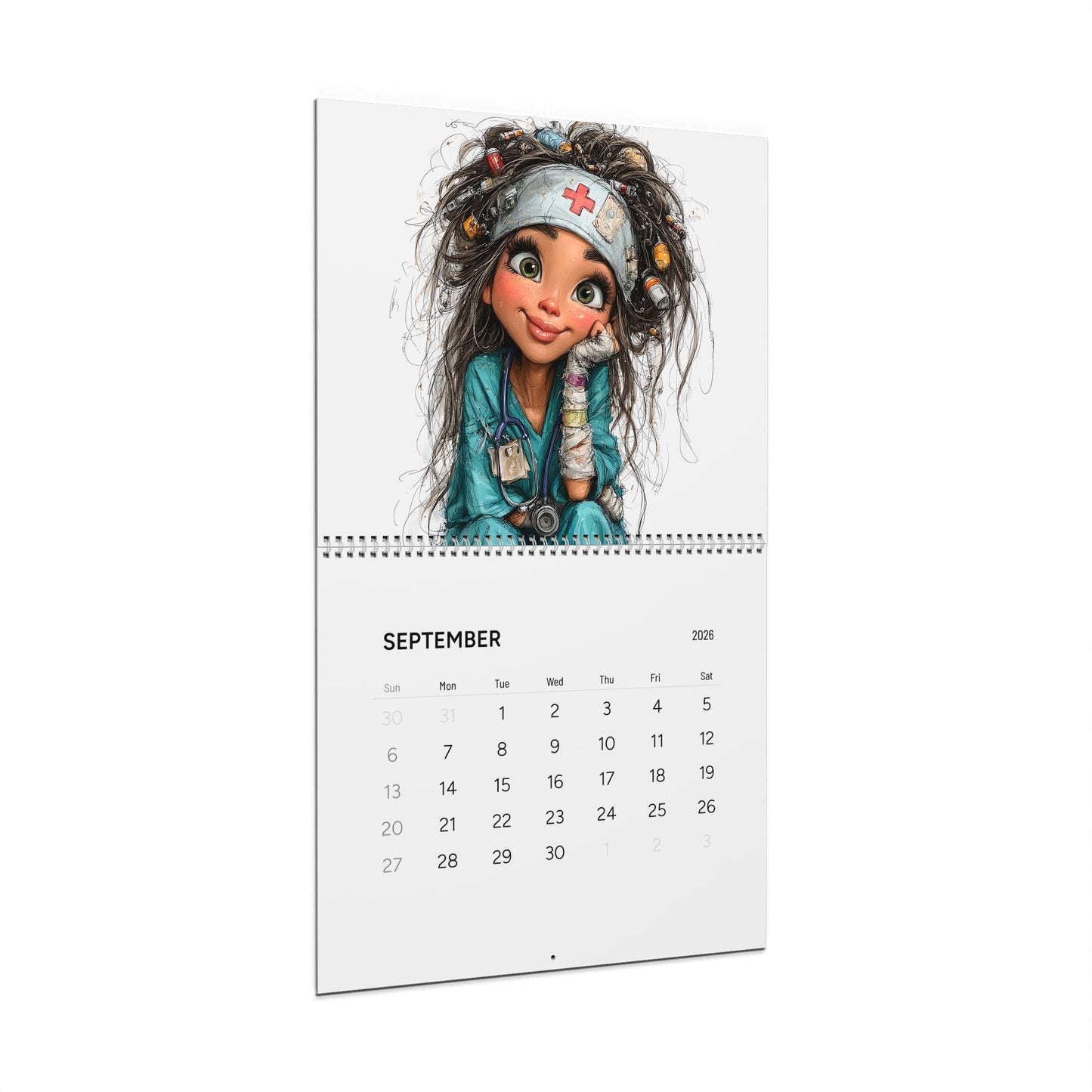 Cartoon Nurse 2026 Wall Calendar | Medical Illustrations