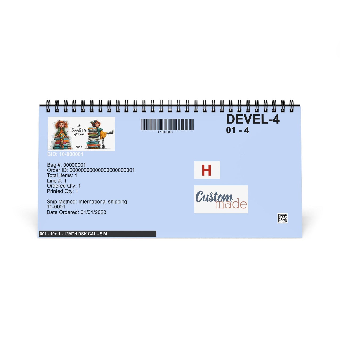 A Bookish Year Desktop Calendar | 2026 grid Girls Love Reading/Books