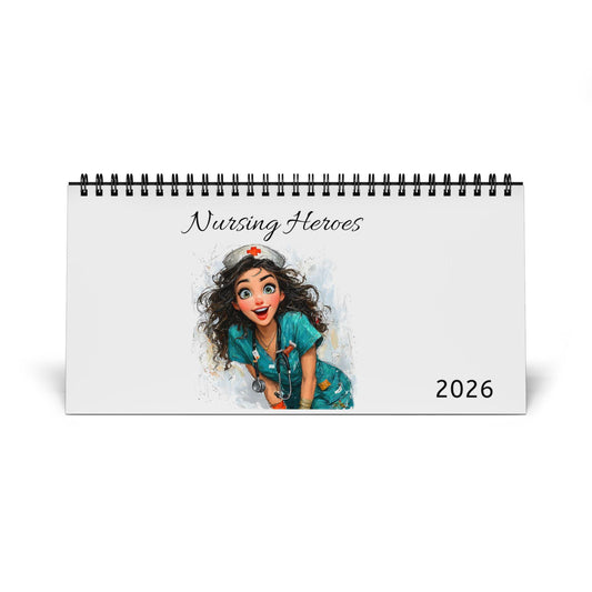 Cute Nurse Characters 2026 Desk Calendar | Cartoon Medical Illustrations Nursing Heroes